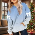 thumbnail image 1 of Teen Girls Cute Bow Hooded Sweatshirts Oversized Pullover Tops Trendy Long Sleeve Hoodies with Pocket New Girls' Pullover Tops Light Blue 160, 1 of 5