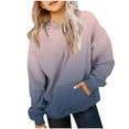 thumbnail image 1 of Teen Girls Cute Gradient Sweatshirts Pullover Kids Hoodies Oversized Long Sleeve Fall Winter Tops With Pockets Unisex Kids Sweatshirt Boys Girls Hooded Kangaroo Pocket Pullover Hoodies, 1 of 5