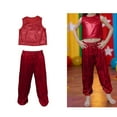 thumbnail image 1 of Teen Girls Dance Sequin Red Dance Sleeveless Tank Top and Pants Outfit Set Jazz Dance Street Dance Outerwear 12-13 Years, 1 of 4