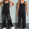 thumbnail image 1 of Teen Girls' Denim Overall Jumpsuits Kids Casual Sleeveless Romper Girls Wide Leg Jeans Pants Girls Loose Rompers with Pockets Summer Clothes for Kids 10-11 Years, 1 of 5