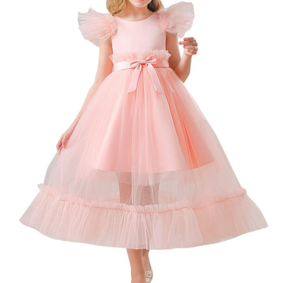 Girls' Dresses Lace Wedding Long Mesh Tutu Skirt Princess Girls Summer Dress