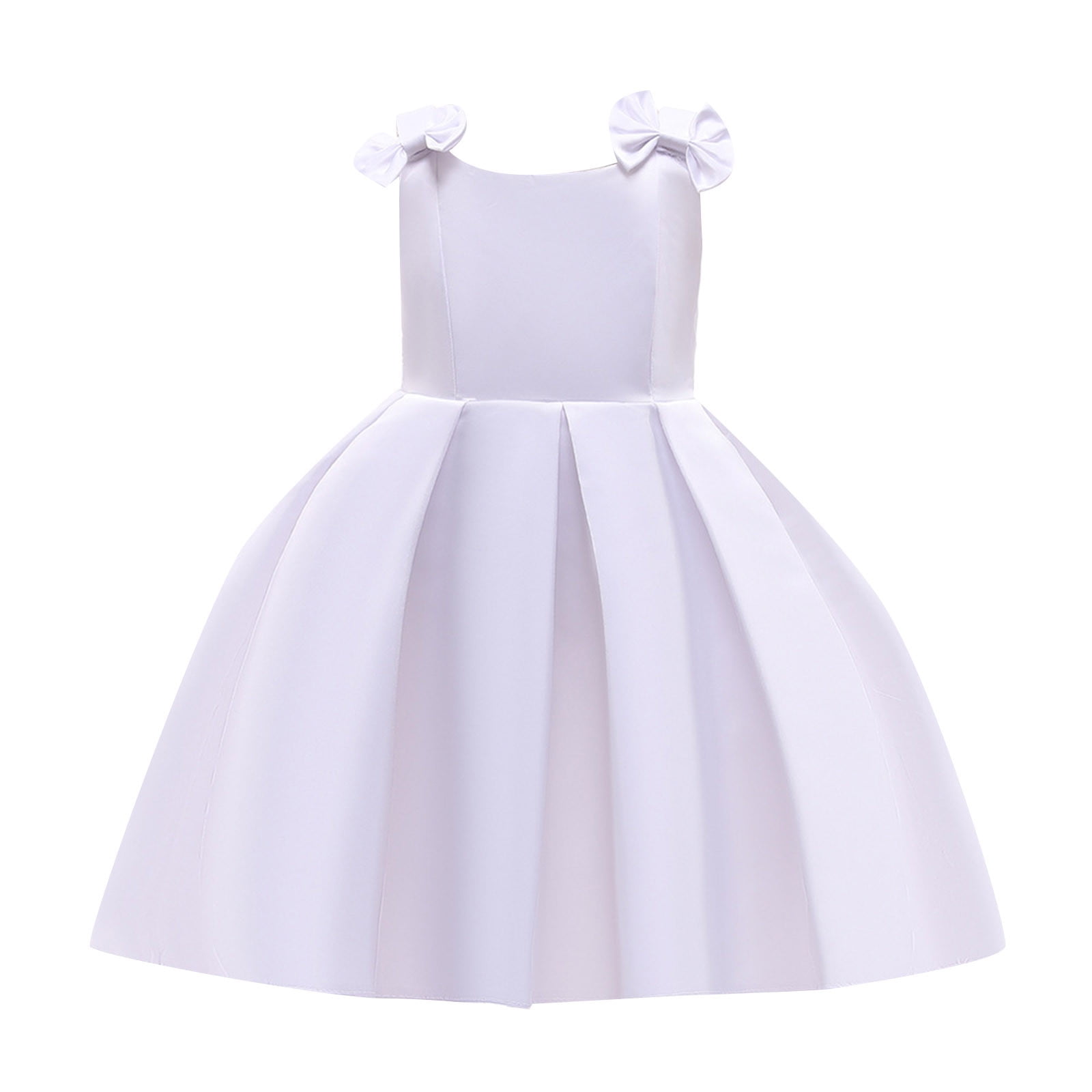 Teen Girls Dresses Spring Summer Solid Ruffle Short Sleeve Bow Tie ...