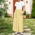 thumbnail image 1 of Teen Girls Dresses with Pockets Size 4-14 Kids Trendy Color-Block Short Sleeve Crewneck Pleated A-Line Casual Going Out Maxi Dress, 1 of 8