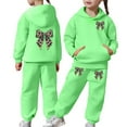 thumbnail image 1 of Teen Girls Fall 2 Piece Hoodie Set - Trendy Preppy Cheetah Print Bow Sweatshirt Outfit, 1 of 7