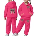 thumbnail image 1 of Teen Girls Fall 2 Piece Hoodie Set - Trendy Preppy Cheetah Print Bow Sweatshirt Outfit, 1 of 7