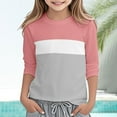 thumbnail image 1 of Teen Girls Fashion Tops Loose Soft Striped Color Block Girls Long Sleeve T Shirts Girls Basic Crewneck Tops Fall Tops Kids Tops 11-12 Years, 1 of 4