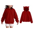 thumbnail image 1 of Teen Girls Sweatshirt Long Sleeve Red Hoodie Girls Casual Loose Girls Pullover with Pockets Girls Hoodies Size 11-12 Years, 1 of 5