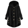 thumbnail image 1 of Teen Girls Fuzzy Fleece Open Front Pockets Hooded Cardigan Jacket Coat Outwear For Young Women Winter, 1 of 5