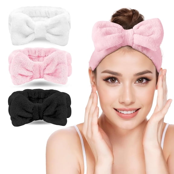 Teen Girls Fuzzy Skincare Headband - Face Washing Hair Band Terry Cloth Headbands for Washing Face