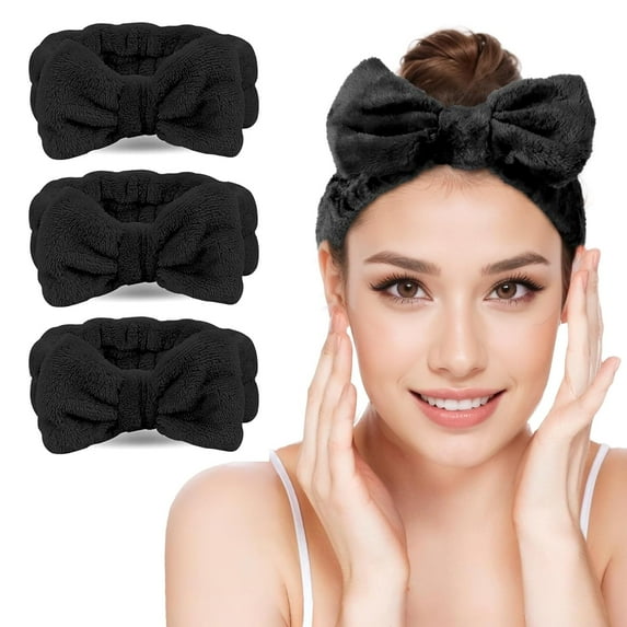 Teen Girls Fuzzy Skincare Headband - Face Washing Hair Band Terry Cloth Headbands for Washing Face