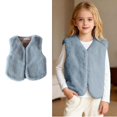 thumbnail image 1 of Teen Girls Fuzzy Vests Grey Vest for Girls Cozy Warm Winter Clothes Coats for Girls 11-12 Years, 1 of 4