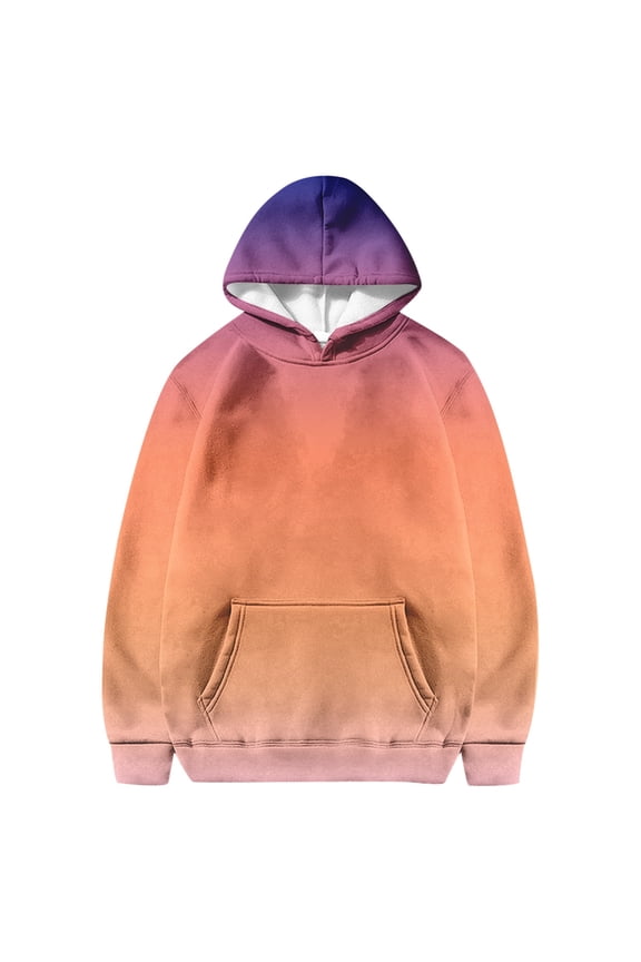 Teen Girls Gradient Hoodies Gradient Color Long Sleeve Sweatshirts Loose Pullovers Cute Hoodie Workwear Hoodie Preppy Sweatshirt for Girls Boys 11-12 Years