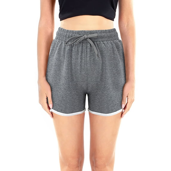 Teen Girls High Drawstring Waist Workout Sports Track Shorts,Running Shorts Athletic Gym Yoga PE Shorts,Super Comfy Casual Sporty Lounge Short Pants Dolphin Shorts,S-4XL Dark Gray