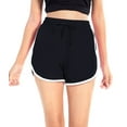 thumbnail image 1 of Teen Girls High Drawstring Waist Workout Sports Track Shorts,Running Shorts Athletic Gym Yoga PE Shorts,Super Comfy Casual Sporty Lounge Short Pants Dolphin Shorts,S-4XL Black, 1 of 9