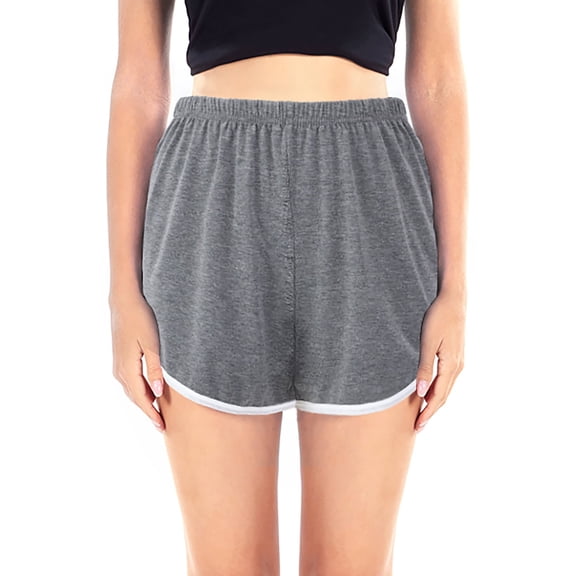 Teen Girls High Elastic Waist Workout Sports Track Shorts,Running Shorts Athletic Gym Yoga PE Shorts,Super Comfy Casual Sporty Lounge Short Pants Dolphin Shorts,S-4XL Dark Gray