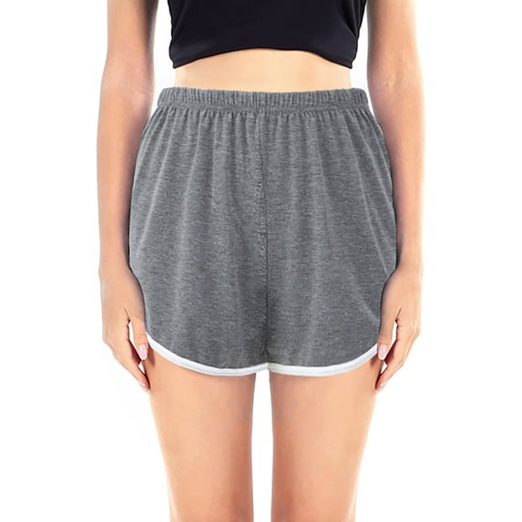 Teen Girls High Elastic Waist Workout Sports Track Shorts,Running Shorts Athletic Gym Yoga PE Shorts,Super Comfy Casual Sporty Lounge Short Pants Dolphin Shorts,S-4XL Dark Gray