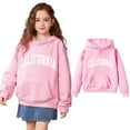 thumbnail image 1 of Teen Girls Hoodie California Letter Print Hooded Long Sleeve Pullover Hoodie Sweatshirt Warm Fall Winter Clothes Girls Tops Size 12-13 Years Girls Clothing, 1 of 4