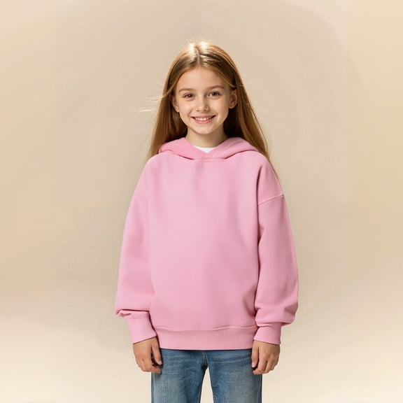 Teen Girls Hoodie Kids Pink Hoodie Long Sleeve Soft Sweatshirts Top Winter Clothes Toddler Girls Clothes 10-11 Years
