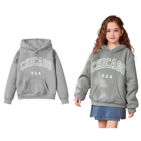 Teen Girls Hoodie Letter Pattern Hooded Long Sleeve Pullover Hoodie Sweatshirt Fall Clothes Girls Hoodies Size 11-12 Years