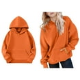 thumbnail image 1 of Teen Girls Hoodie Orange Hooded Long Sleeve Soft Sweatshirts Top Fall Clothes Little Girl Clothes 12-13 Years, 1 of 6