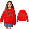 thumbnail image 1 of Teen Girls Hoodie Texas Letter Print Hooded Long Sleeve Lightweight Pullover Tops Loose Sweatshirt Warm Fall Winter Clothes Girls Sweatshirts Size 11-12 Years Kids Clothes, 1 of 4