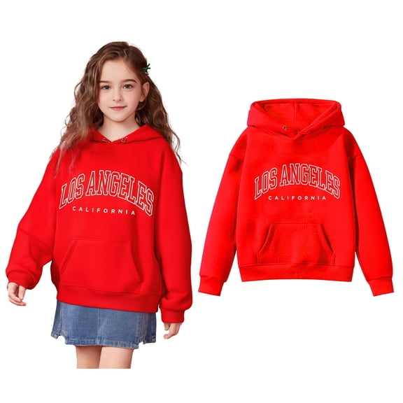 Teen Girls Hoodies Kids Letter Pattern Hoodie Casual Long Sleeve Hoodie Sweatershirt Pullover Warm Fall Winter Clothes Teen Girls Clothes 12-13 Years