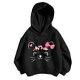 thumbnail image 1 of shoper Teen Girls Hoodies Size 14-16 Crew Neck Pullover Hoodie Casual Graphic Print Cropped Sweatshirt Children Hooded Coats Fall Winter Outfits Dark Gray 100, 1 of 3