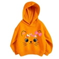 thumbnail image 1 of Teen Girls Hoodies Size 14-16 Crewneck Cropped Hoodie Soft Casual Graphic Print Fleece Sweatshirts Children Fall Winter Toddler To Big Kid Gold 140, 1 of 3