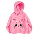 thumbnail image 1 of Teen Girls Hoodies Size 14-16 Crewneck Girls Tops Casual Graphic Print Cropped Sweatshirt Girl's Pullover Tops Sweaters & Hoodies Light Pink 100, 1 of 3