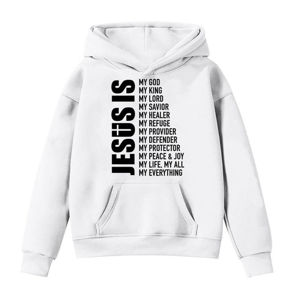 Teen Girls Hoodies Sweatshirts Winter Warm Pullover With Hood Pockets Clothes White Size 13-14T