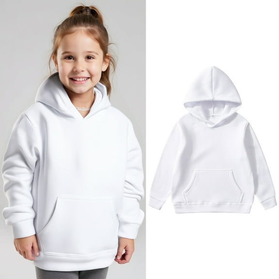 Teen Girls Hoodies White Hooded Long Sleeve Pullover Tops Winter Clothes 11-12 Years Toddler Girl Clothes
