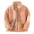 thumbnail image 1 of Teen Girls Jacket Warm Winter Coat Soft Outerwear Thickened Kids Padded Jacket Clothing Khaki Size 15-16T, 1 of 8