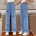 thumbnail image 1 of Teen Girls' Jeans Cute Jeans Girls Straight Leg Wide Leg Jeans High Waisted Baggy Pants with Pockets Preppy Clothes for Girls 12-15 Years, 1 of 8