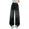 thumbnail image 1 of Teen Girls' Jeans Elastic Waist Wide-Leg Palazzo Denim Pants Teen Jeans for Little Girls 13-14 Years, 1 of 9