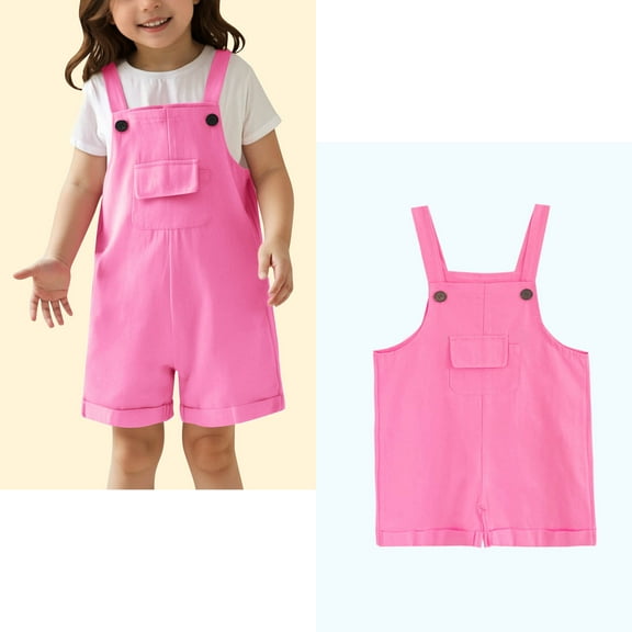 Teen Girls Jumpsuit Kids Casual Sleeveless Romper Girls 1 Piece Rompers with Pockets Pink Jumpsuits Girl Summer Clothes Size 13-14 Years