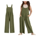 thumbnail image 1 of Girls Jumpsuit Straight Leg Jumpsuit Casual Sleeveless Loose Overall Girl Summer Clothes Size 11-12 Years, 1 of 8