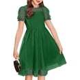 thumbnail image 1 of Teen Girls Layered Tulle Dress Dark Green Dress Sleeveless Casual Holiday Dress Dress up Clothes for Girls 13-14 Years, 1 of 2