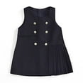 thumbnail image 1 of Teen Girls A Line School Uniform Jumper Dress-Girls Classic Vest Sleeveless Pleated Dress Double Breasted Preppy Style Autumn Winter for Girls 1- 12 Y, 1 of 5