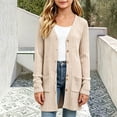 thumbnail image 1 of Teen Girls Long Cardigan Sweaters Button Down V Neck Casual Ribbed Knit Outerwear Fall Winter Warm Clothes with Pockets Kids School Open Front Sweaters, Size 13-14, 1 of 4