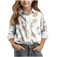 thumbnail image 1 of Teen Girls Long Sleeve Button Down Shirts Dressy Casual Floral Graphci Blouse Tunic Tops Summer Fashion 2025, 1 of 5