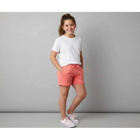 Teen Girls Orange French Terry Shorts Size 14/16