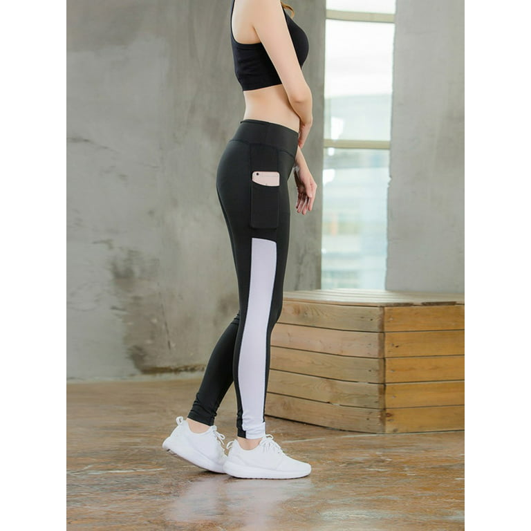 Teen Girls PE Leggings Workout Pants,High Waist Capri Yoga Pants