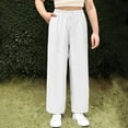 thumbnail image 1 of Teen Girls Pants Drawstring Straight Leg Wide Leg Sweatpants Casual Loose Baggy Workout Long Summer Pants High Waist Beach Pants Fall Outfits 2025 Trendy Streetwear, Size 5-15, 1 of 7