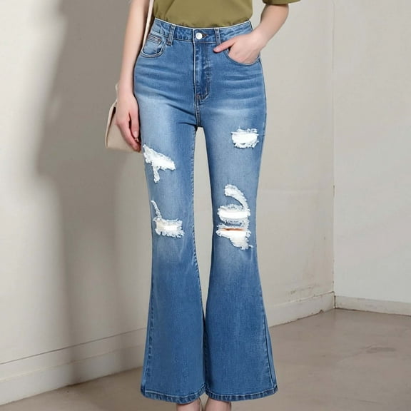 Teen Girls' Pants Elastic High Waist Wide Leg Pants Trousers Baggy Denim for Girls 12-13 Years
