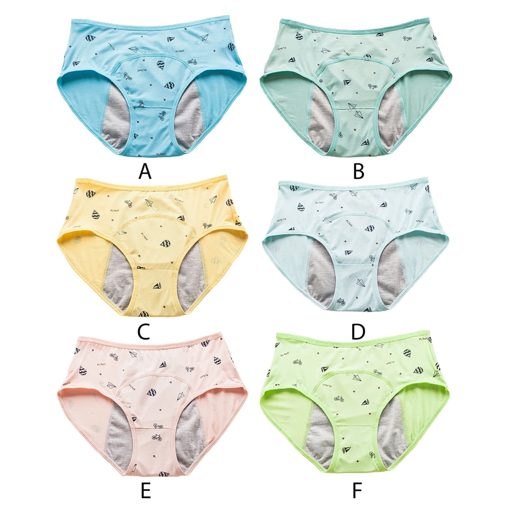 Teen Girls Period Underwear Menstrual Period Panties Leak-Proof Organic Cotton Protective Briefs