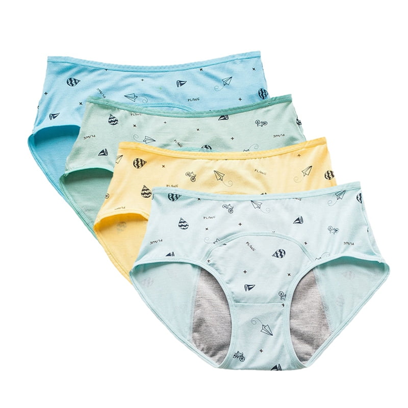 Nalwort Teen Girls Period Underwear Menstrual Period Panties Leak-Proof  Organic Cotton Protective Briefs Pack of 6 