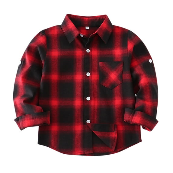 Teen Girls Plaid Flannel Shirt Kids Oversized Long Sleeve Button Down Tops Fall Blouse Thermal Shacket Spring Collared Jacket