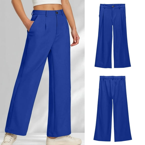 Teen Girls School Uniform Pants Skinny Pants Kids Dress Pants With Pockets Flare Leg Pants Boys Blue Uniform Pants Back To School Outfits For Girls Teen Girls Clothes Size 13-14 Years