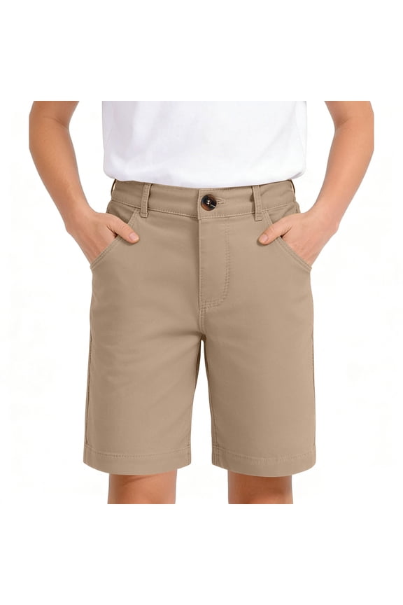 Teen Girls School Uniform Shorts Classic Academy Style Chino Short Pants with Utility Pockets 6-16Y