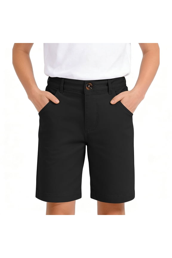 Teen Girls School Uniform Shorts Classic Academy Style Chino Short Pants with Utility Pockets 6-16Y